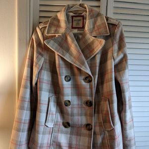 Old Navy Plaid Pea Coat